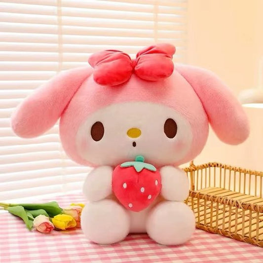 Sanrio - My Melody knuffel - met aarbei - Kuromi - Hello Kitty - Cinnamoroll - PomPomPurin - Pochacco - Kawaii