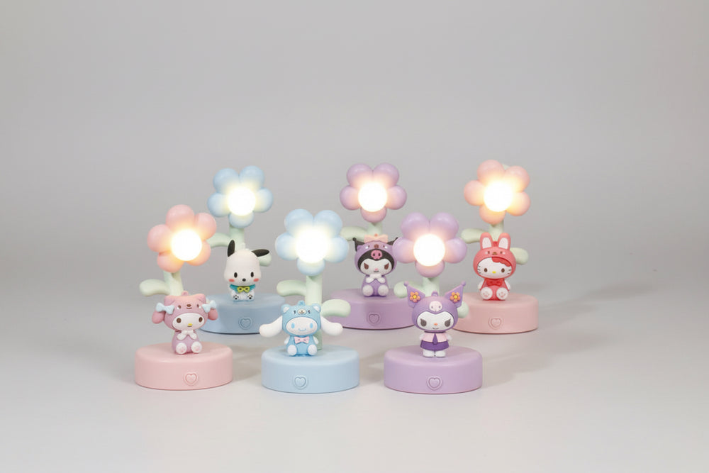 Sanrio - Kuromi nachtlamp - bloem - Hello Kitty - My Melody - Cinnamoroll - PomPomPurin - Pochacco - cadeau - kawaii