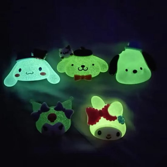 Sanrio - My Melody telefoonhouder - popsocket - telefoongrip - telefoonbutton - glow in the dark - lichtgevend - Kuromi - Hello Kitty - Cinnamoroll - PomPomPurin - Pochacco - kawaii