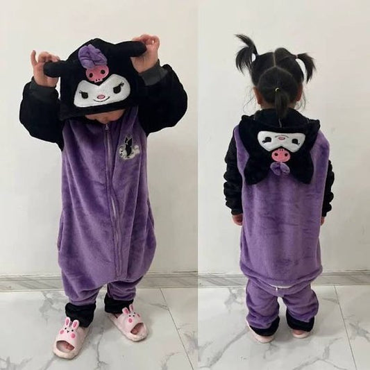 Sanrio - Kuromi onesie - overall - pyjama - verkleedkleding - kostuumoutfit - carnaval - My Melody - Hello Kitty - Cinnamoroll - PomPomPurin - Pochacco - Kawaii