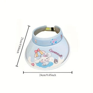 Sanrio - Cinnamoroll Zonneklep - Hoed - Zonnehoed - voor Zomer - UV-bescherming - Open-Top Design - Kawaii - Cinnamoroll - Hello Kitty - My Melody - PomPomPurin - Pochacco