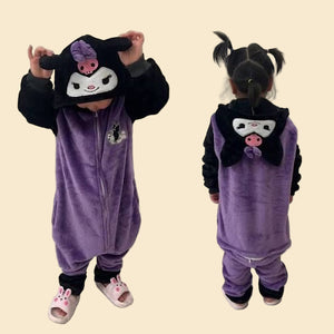 Sanrio - Kuromi onesie - overall - pyjama - verkleedkleding - kostuumoutfit - carnaval - My Melody - Hello Kitty - Cinnamoroll - PomPomPurin - Pochacco - Kawaii