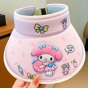 Sanrio - My Melody Zonneklep - Hoed - Zonnehoed - voor Zomer - UV-bescherming - Open-Top Design - Kawaii - Cinnamoroll - Hello Kitty - Kuromi - PomPomPurin - Pochacco