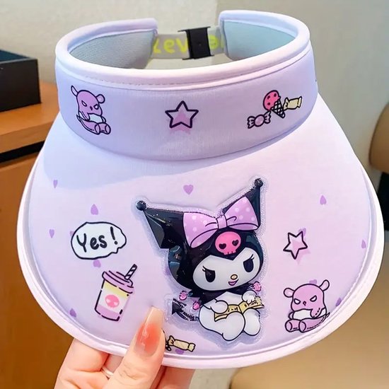 Sanrio - Kuromi Zonneklep - Hoed - Zonnehoed - voor Zomer - UV-bescherming - Open-Top Design - Kawaii - Cinnamoroll - Hello Kitty - My Melody - PomPomPurin - Pochacco