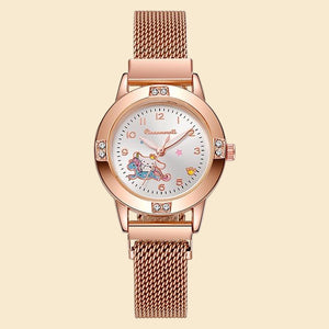 Sanrio - Cinnamoroll horloge - metalen band - rosé goud - blauw - Kuromi - Hello Kitty - My Melody - PomPomPurin - Pochacco - cadeau - Kawaii