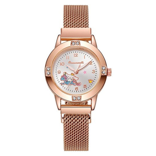 Sanrio - Cinnamoroll horloge - metalen band - rosé goud - blauw - Kuromi - Hello Kitty - My Melody - PomPomPurin - Pochacco - cadeau - Kawaii