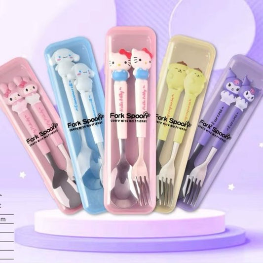 Sanrio - PomPomPurin bestekset - lepel en vork - My Melody - Hello Kitty - Cinnamoroll - Kuromi - Pochacco - kawaii