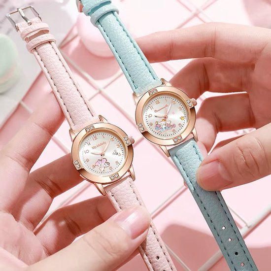 Sanrio - My Melody horloge - roze - PU leren bandje - Cinnamoroll - Hello Kitty - Kuromi - PomPomPurin - Pochacco - cadeau - Kawaii