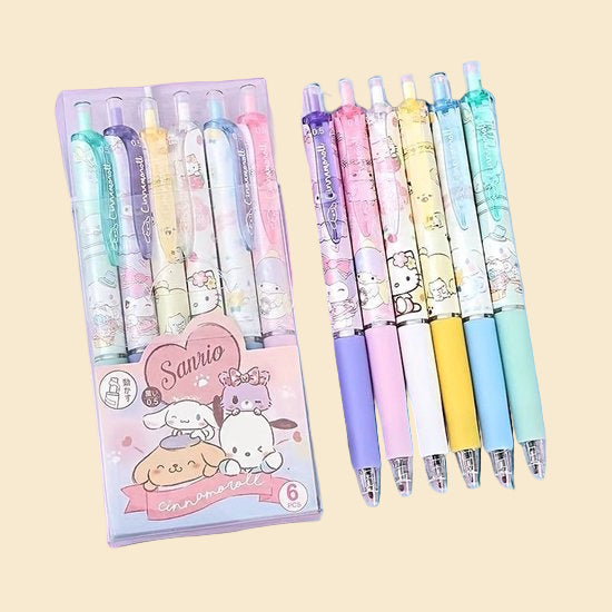 Hello Kitty - Sanrio - Cinnamoroll - Pennenset 6st