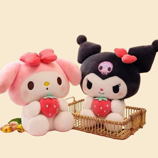 Sanrio - My Melody knuffel - met aarbei - Kuromi - Hello Kitty - Cinnamoroll - PomPomPurin - Pochacco - Kawaii