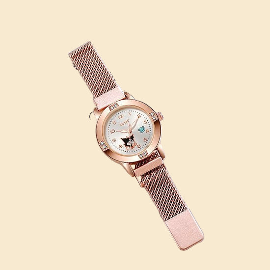 Sanrio - Kuromi horloge - metalen band - rosé goud - paars - My Melody - Hello Kitty - Cinnamoroll - PomPomPurin - Pochacco - kawaii