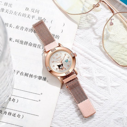 Sanrio - Kuromi horloge - metalen band - rosé goud - paars - My Melody - Hello Kitty - Cinnamoroll - PomPomPurin - Pochacco - kawaii