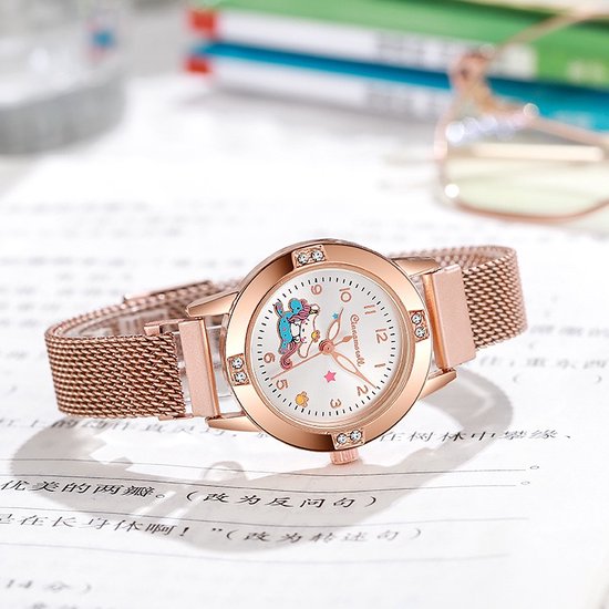 Sanrio - Cinnamoroll horloge - metalen band - rosé goud - blauw - Kuromi - Hello Kitty - My Melody - PomPomPurin - Pochacco - cadeau - Kawaii