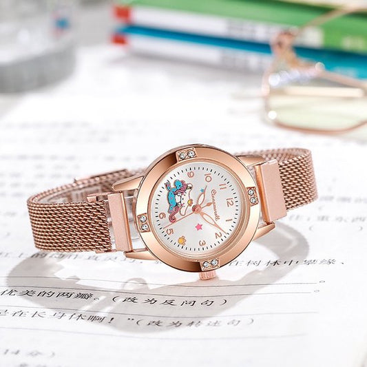 Sanrio - Cinnamoroll horloge - metalen band - rosé goud - blauw - Kuromi - Hello Kitty - My Melody - PomPomPurin - Pochacco - cadeau - Kawaii