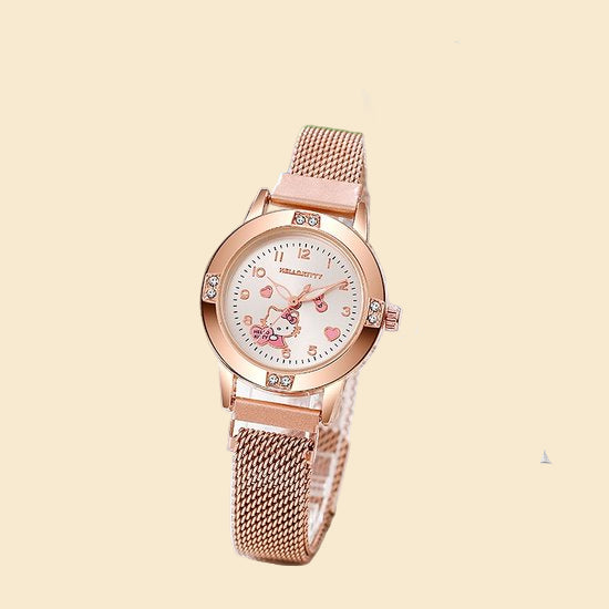 Sanrio - Hello Kitty horloge - metalen band - rosé goud - roze - Kuromi - My Melody - Cinnamoroll - PomPomPurin - Pochacco - kawaii