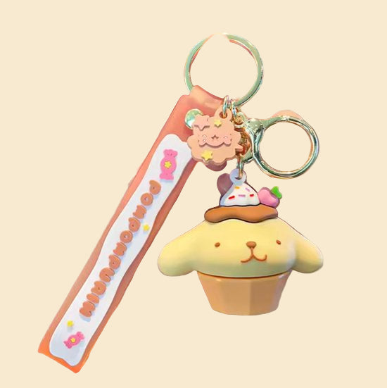 Sanrio - PomPomPurin Sleutelhanger - Geel - Cake - Verjaardagscadeau - Tashanger - Sleutelhanger - Hello Kitty - My Melody - Cinnamoroll - Kuromi - Pochacco - kawaii