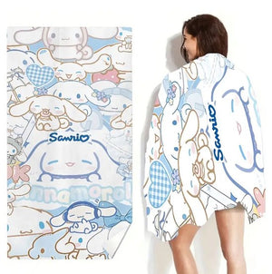 Sanrio - Cinnamoroll strandlaken - 80x160cm - badlaken - handdoek - vakantie - zwemmen - cadeau - Kuromi - Hello Kitty - My Melody - PomPomPurin - Pochacco - Kawaii