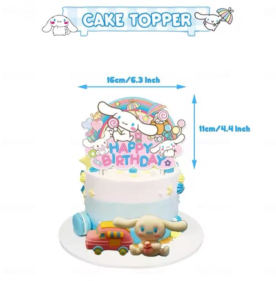 Sanrio - Cinnamoroll verjaardag versiering - Happy Birthday Slinger - 30 Stuks - Kinderfeestje - Ballonnen - Verjaardag Decoratie - feestpakket - Hello Kitty - My Melody - Kuromi - Cinnamoroll - PomPomPurin - Pochacco - kawaii
