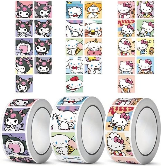 Hello Kitty - Sanrio - Cinnamoroll 500 stickers/zegels