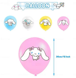 Sanrio - Cinnamoroll verjaardag versiering - Happy Birthday Slinger - 30 Stuks - Kinderfeestje - Ballonnen - Verjaardag Decoratie - feestpakket - Hello Kitty - My Melody - Kuromi - Cinnamoroll - PomPomPurin - Pochacco - kawaii