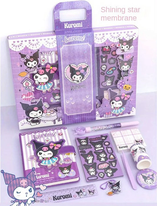 Sanrio - Kuromi luxe schrijfset - notitieboek met magnetische sluiting en pen - cadeauset - geschenkset - Cinnamoroll - Hello Kitty - My Melody - PomPomPurin - Pochacco - Kawaii