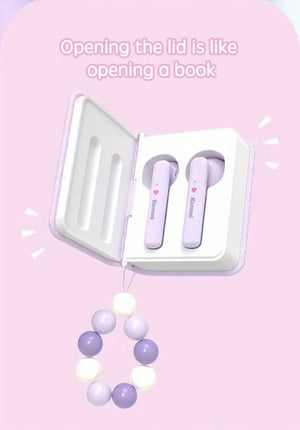 Sanrio - Kuromi draadloze oordopjes - bluetooth oordopjes - in boekcover - boekvorm - met hanger - 6 uur speeltijd - Kawaii - Cinnamoroll - Hello Kitty - My Melody - PomPomPurin - Pochacco