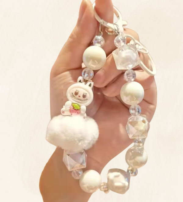 Labubu Kralen Sleutelhanger - Wit