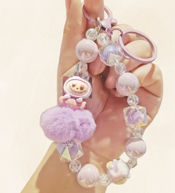 Labubu Kralen Sleutelhanger - Paars