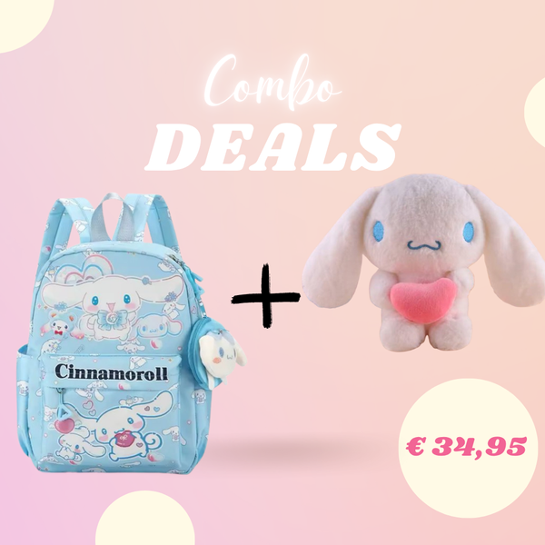 Combodeal Cinnamoroll rugtas + knuffel