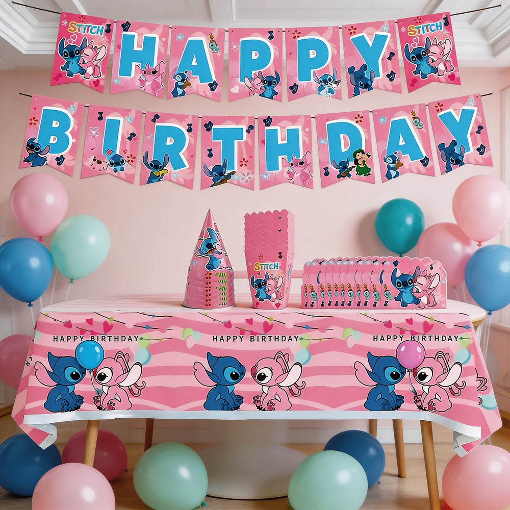 Disney Stitch Roze 48 Delig - Verjaardagsversiering