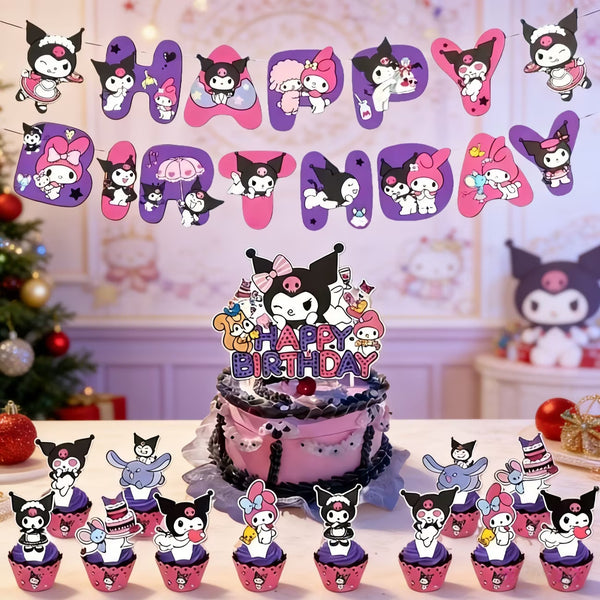 Sanrio - Kuromi 28 delig Verjaardagsversiering
