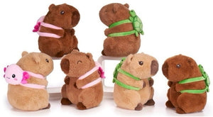 Capybara knuffel met roze rugtas