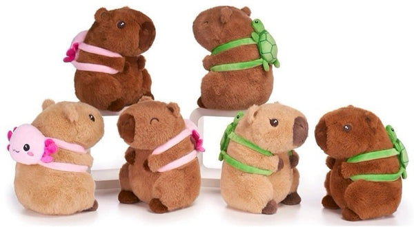 Capybara knuffel groene schildpad rugtas